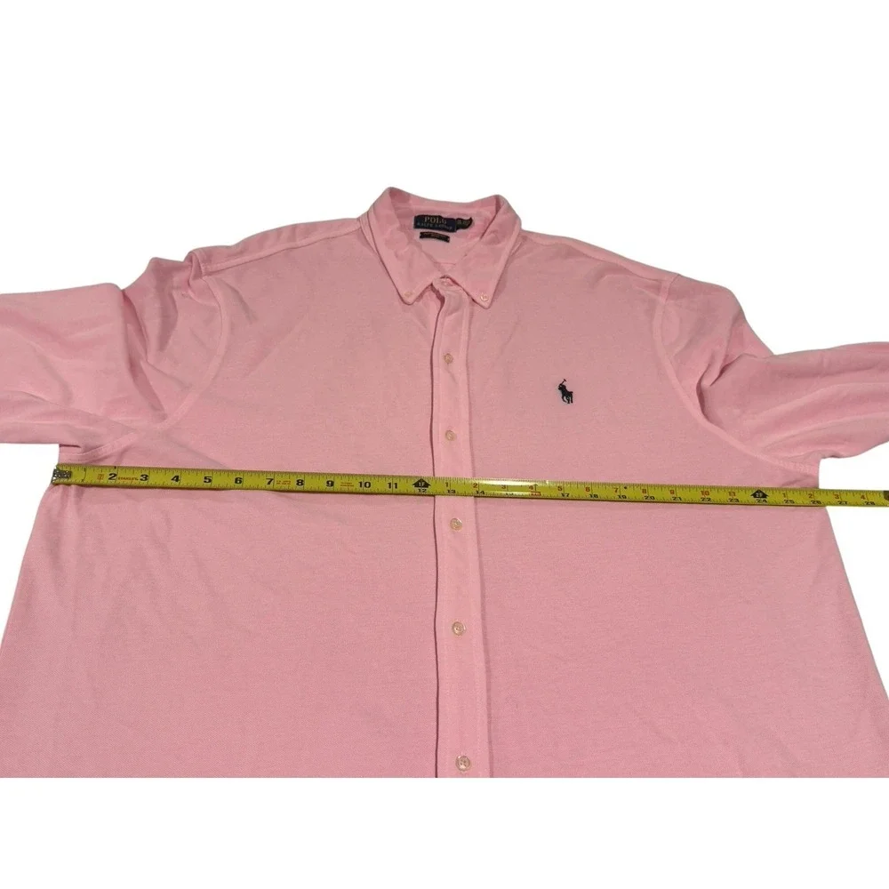 Polo Ralph Lauren Featherweight Mesh Long Sleeve Shirt Men's Sz XXL/TTG Pink ECU